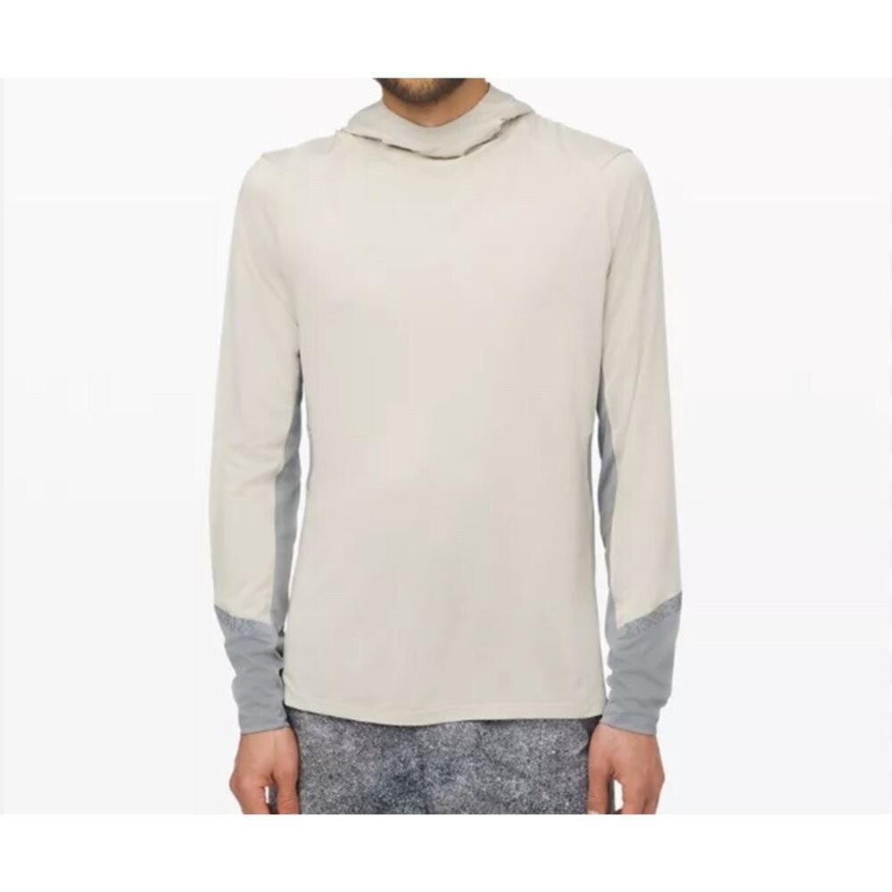 Lululemon Fast Free Hoodie Mens Size Small Heathered Muslin Light Cast Beige